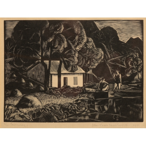 258 - *JOHN BUCKLAND WRIGHT (1897-1954) 'Bord du Lac' signed and dated 1931 in pencil lower right, titled ... 