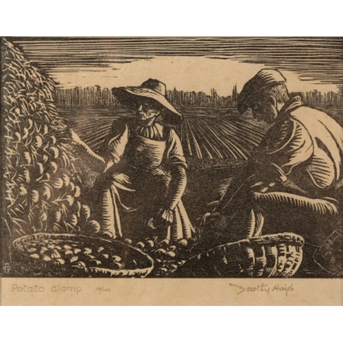 293 - *DORTHY HAIGH (1905-1988) 'Weeding the River Colne' signed and titled in pencil to the margin, wood ... 