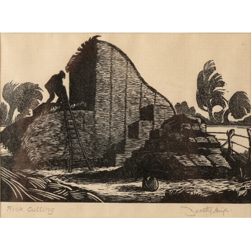 293 - *DORTHY HAIGH (1905-1988) 'Weeding the River Colne' signed and titled in pencil to the margin, wood ... 