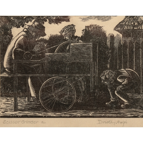 293 - *DORTHY HAIGH (1905-1988) 'Weeding the River Colne' signed and titled in pencil to the margin, wood ... 