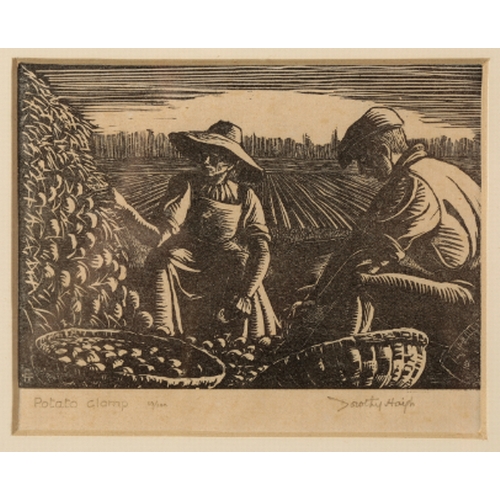 293 - *DORTHY HAIGH (1905-1988) 'Weeding the River Colne' signed and titled in pencil to the margin, wood ... 