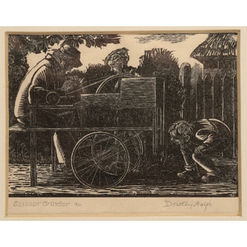 293 - *DORTHY HAIGH (1905-1988) 'Weeding the River Colne' signed and titled in pencil to the margin, wood ... 