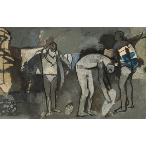 299 - *KEITH VAUGHAN (1912-1997) 'Study for a Group of Bathers' gouache on paper, 13.5cm x 21.5cm 

Proven... 