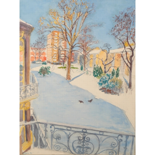 301 - *FREDERICK GORE (1913-2009) Elm Park Gardens, Chelsea, in the snow signed and dated '92 lower left, ... 