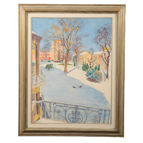301 - *FREDERICK GORE (1913-2009) Elm Park Gardens, Chelsea, in the snow signed and dated '92 lower left, ... 