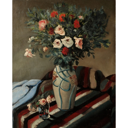 306 - EMERIC VAGH-WEINMANN (1919-2012) 'Vase des Fleurs sur Table' signed lower right, oil on canvas, 71cm... 