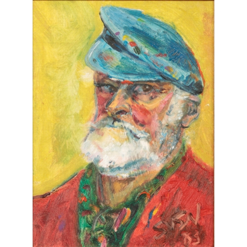 309 - *SVEN BERLIN (1911-1999) Self Portrait head and shoulders, signed and dated '83 lower right, oil on ... 