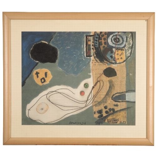 314 - CORNEILLE (GUILLAUME CORNELIS VAN BEVERLOO) (1922-2010) 'Toi' Assemblage style study, giclee print, ... 