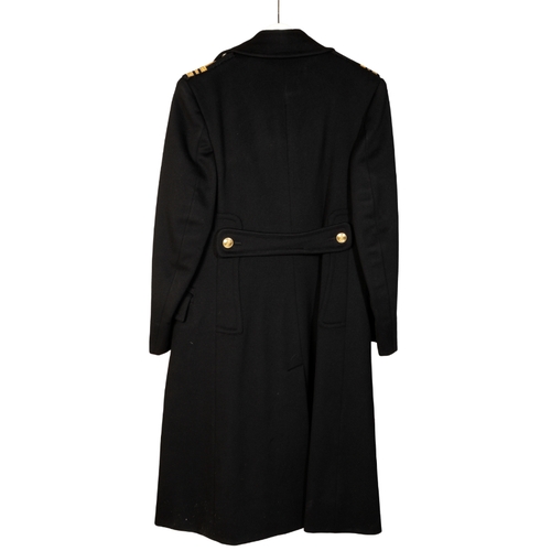 118 - A BRITISH NAVAL GREAT COAT made by CH Bernard & Sons of Essex