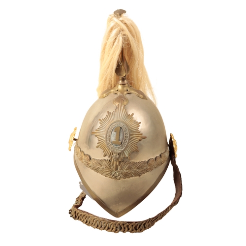 77 - A FIRST DRAGOONS DRESS HELMET with leather lining and a leather and brass chin strap.

Provenance: L... 