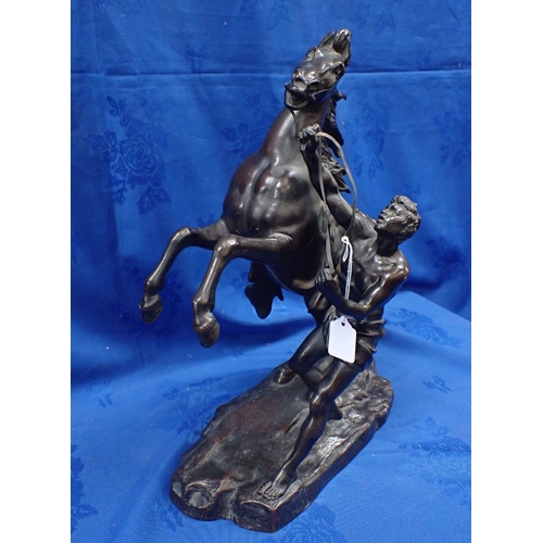 119 - A CAST BRONZE MARLY HORSE 44cm high