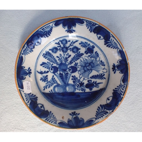 264 - TWO 19TH CENTURY DELFT PLATES (some damage)