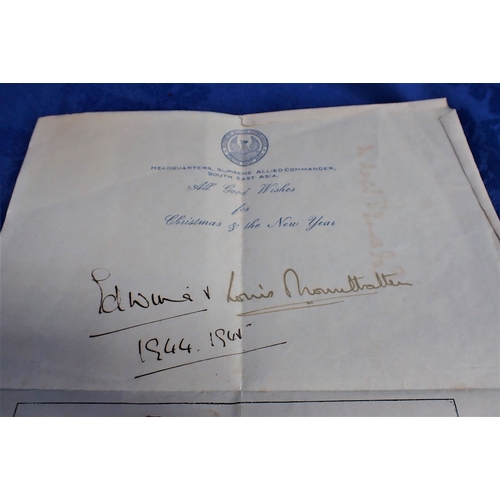 435 - A SIGNED AIR MAIL LETTER BY LOUIS AND EDWINA MOUNTBATTERN dated 1944 addressed to Colonel J. Weld