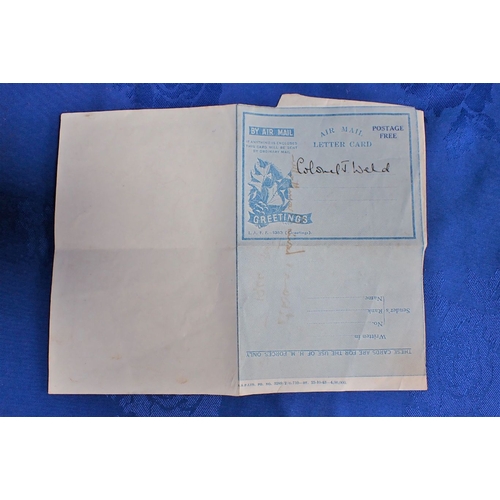 435 - A SIGNED AIR MAIL LETTER BY LOUIS AND EDWINA MOUNTBATTERN dated 1944 addressed to Colonel J. Weld