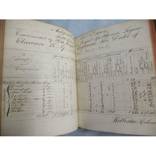 438 - 'GENERAL ORDER BOOK OF THE ROYAL SPELTHORN LEGION ADJUTANT' 1805 Napoleonic period M.S. bound in gre... 