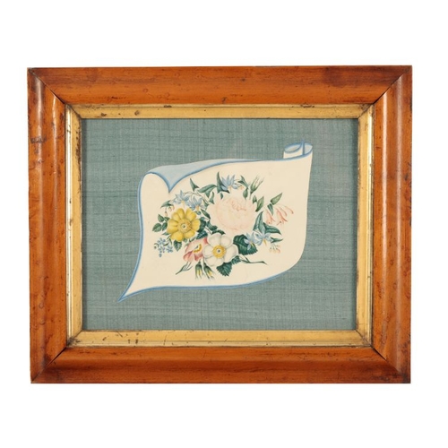 573 - ENGLISH SCHOOL, 19TH CENTURY A spray of flowers watercolour, 21cm x 15cm (oval); together with anoth... 