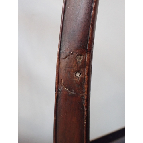 685 - A GEORGE II STYLE MAHOGANY DINING CHAIR with carved back and legs (with alterations)