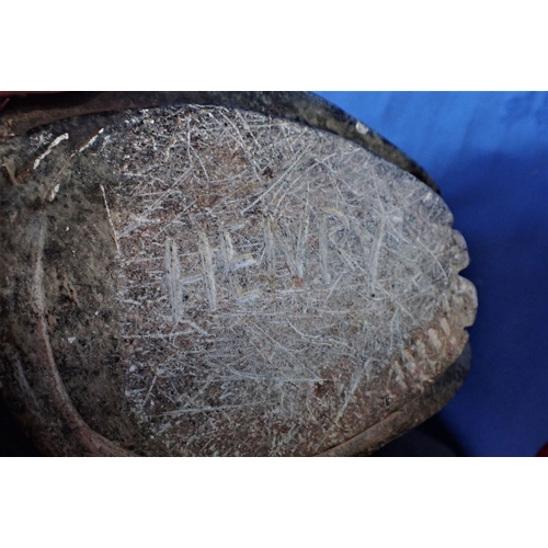 117 - A CARVED STONE ZIMBABWIAN HEAD 27cm high