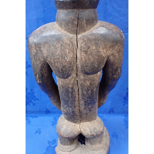 348 - A LARGER AFRICAN TRIBAL STATUE 91cm high