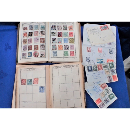 476 - A COLLECTION OF 19TH CENTURY AND LATER STAMPS including a Penny black, Penny red, and Twopenny blue,... 