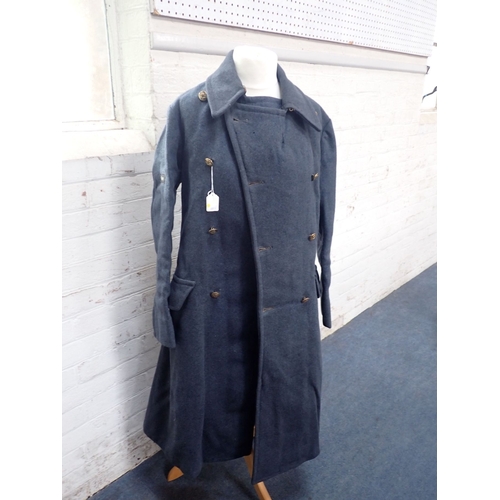 482 - AN RAF GREATCOAT, WITH PRINTED INSIGNIA