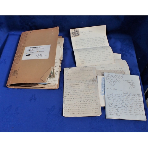 490 - A COLLECTION OF WW II CORRESPONDANCE BETWEEN TWO 'SWEETHEARTS' with other early 20th century letters