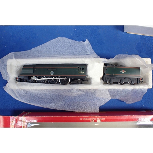 143 - FOUR BOXED HORNBY LOCOMOTIVES Evening Star, Lord Beaverbrook, Sir Dinadan and 61XX tank, with a boxe... 