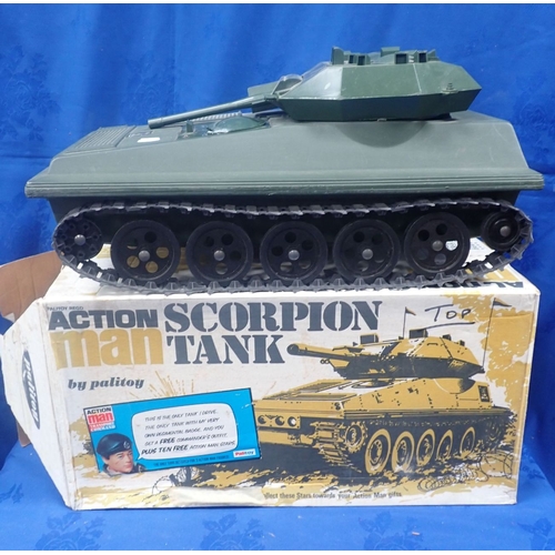 159 - A ORIGINAL BOXED ACTION MAN PALITOY SCORPION TANK (damage to front hatch) together with a boxed Acti... 