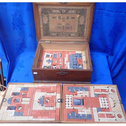 163 - A LARGE BOX OF RICHTER'S ANCHOR STONE TYPE TOY BLOCKS four layers in original box with labels, panel... 