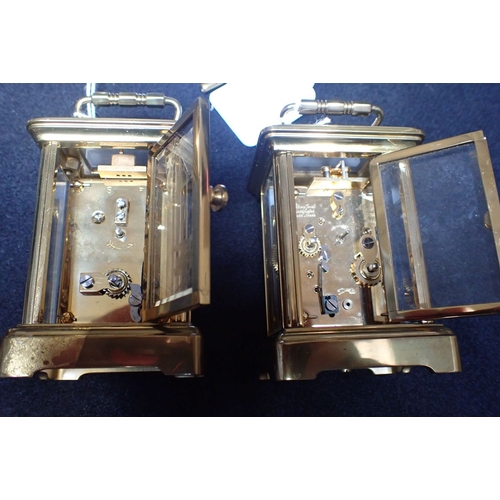 178 - MATTHEW NORMAN LONDON: BRASS CARRIAGE ALARM CLOCK eleven jewels, and a similar cased Matthew Norman ... 