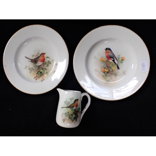 246 - W. POWELL: TWO ROYAL WORCESTER PLATES one 'Bullfinch' (signed), the other 'Robin' (unsigned) 15.5cm ... 