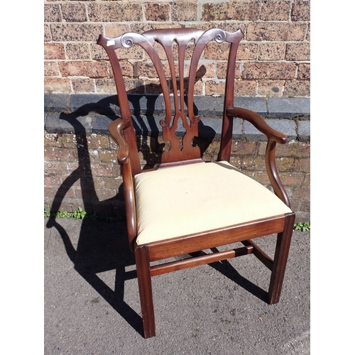 684 - A REGENCY ELBOW CHAIR, A CHIPPENDALE STYLE ARMCHAIR and two other chairs