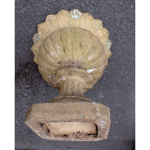 10 - A BUFF TERRACOTTA GARDEN URN probably Victorian, 40cm diam (some damage)