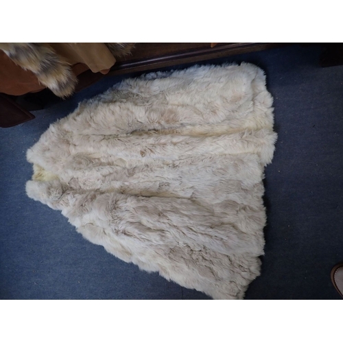 158 - A COLLECTION OF COATS including two Astrakhan, one leather, one white fur and one sheepskin coat