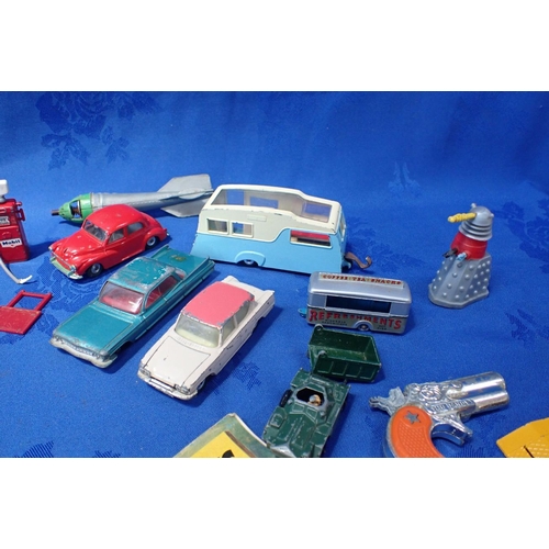 178 - A MATCHBOX FORD ZODIAC MKIV together with unboxed Dinky and Corgi Toy cars, scenery and other other ... 