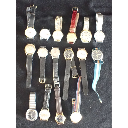 477 - A COLLECTION OF AUTOMATIC AND MANUAL WIND WRISTWATCHES various makes