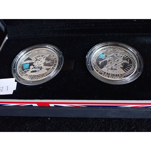 518 - COUNTDOWN TO LONDON 2012 SILVER PIEDFORT COIN SET with certificate of authenticity, in the original ... 