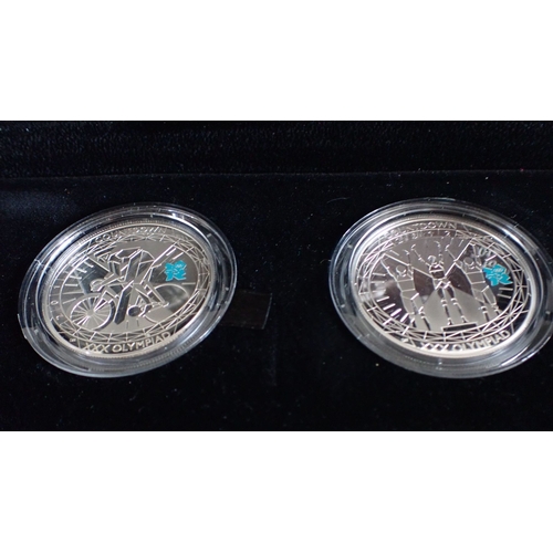 518 - COUNTDOWN TO LONDON 2012 SILVER PIEDFORT COIN SET with certificate of authenticity, in the original ... 