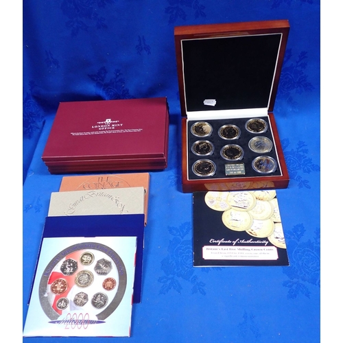 519 - THE GREAT BRITISH FIVE SHILLING CROWN COLLECTION No. 144 of 499, in the original case, and other Bri... 