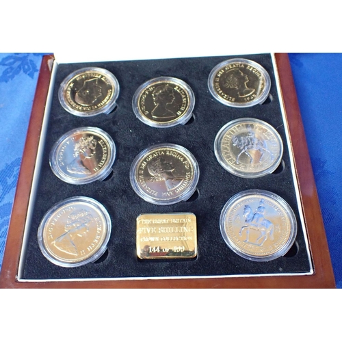 519 - THE GREAT BRITISH FIVE SHILLING CROWN COLLECTION No. 144 of 499, in the original case, and other Bri... 