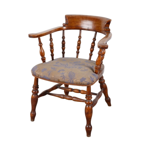 841 - A VICTORIAN BEECH 'CAPTAINS CHAIR' 