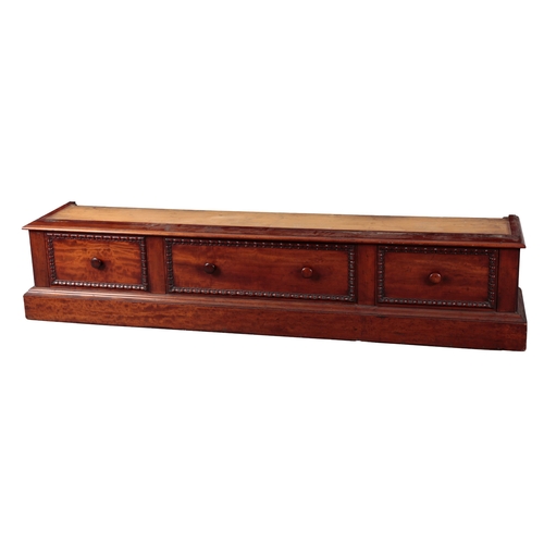 843 - A WILLIAM IV MAHOGANY PLINTH, WITH FOUR DRAWERS with acanthus mouldings (formerly a wardrobe base, s... 