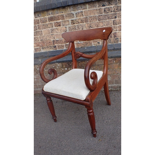 852 - A VICTORIAN ARMCHAIR WITH A DROP-IN SEAT