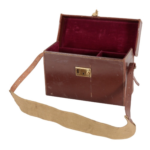 139 - A LEATHER CARTRIDGE CASE with attached shoulder strap, 25cm x 12cm x 18cm

Provenance: The Keith Wal... 