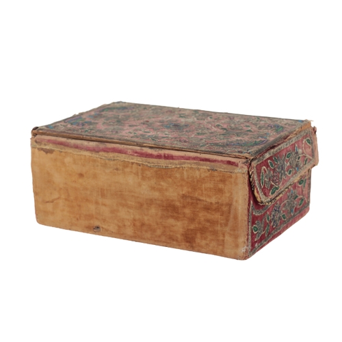 257 - AN OTTOMAN EMBROIDERED VELVET BOX late 18th or early 19th century, possibly a Quran box, decorated w... 