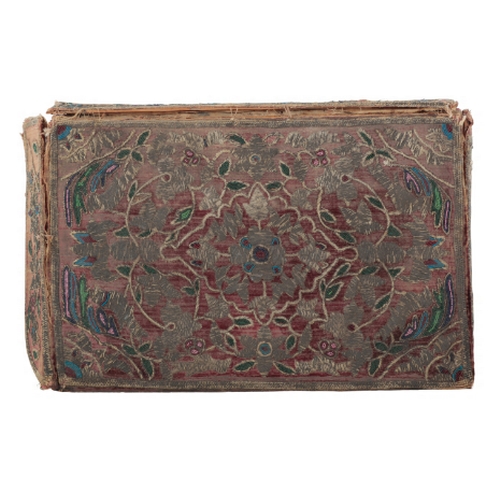 257 - AN OTTOMAN EMBROIDERED VELVET BOX late 18th or early 19th century, possibly a Quran box, decorated w... 