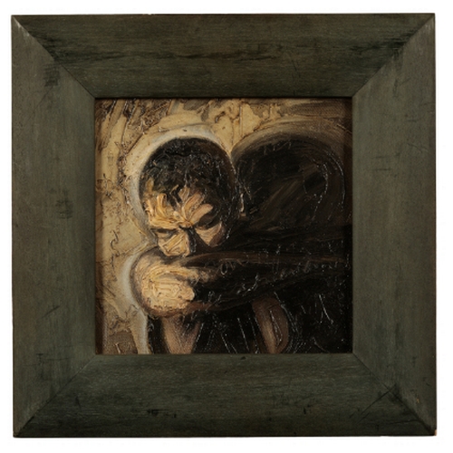 284 - *MARK PONSFORD (Contemporary) 'Nighthawk' figural study, signed, titled and dated 1996 verso, oil on... 