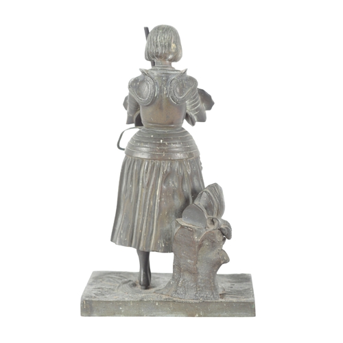 295 - AFTER PRINCESS MARIE CHRISTINE D'ORELANS, A BRONZE FIGURE OF JOAN OF ARC PRAYING the French heroine ... 