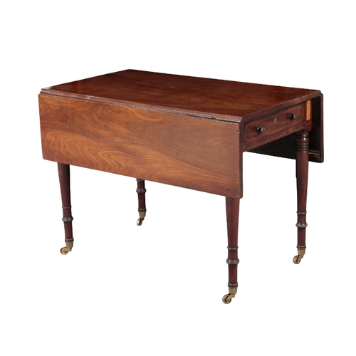 304 - AN EARLY 19TH CENTURY MAHOGANY EXTENDING DINING TABLE in three parts, two d-ends and a central drop ... 