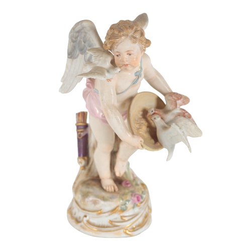 316 - A LATE 19TH CENTURY MEISSEN PORCELAIN FIGURE OF CUPID 18cm high, R322